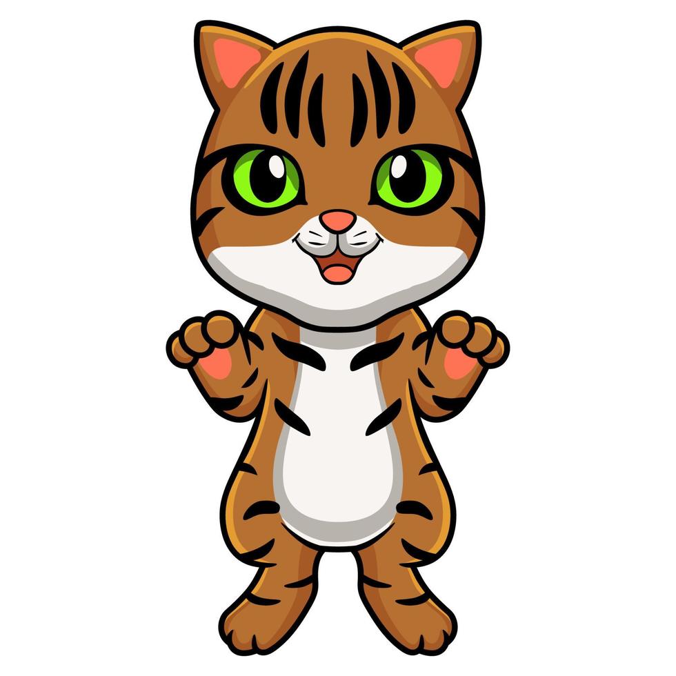 schattig Bengalen kat tekenfilm staand vector