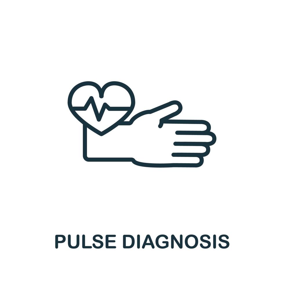 pulse diagnose icoon van alternatief geneeskunde verzameling. gemakkelijk lijn pulse diagnose icoon voor Sjablonen, web ontwerp en infographics vector