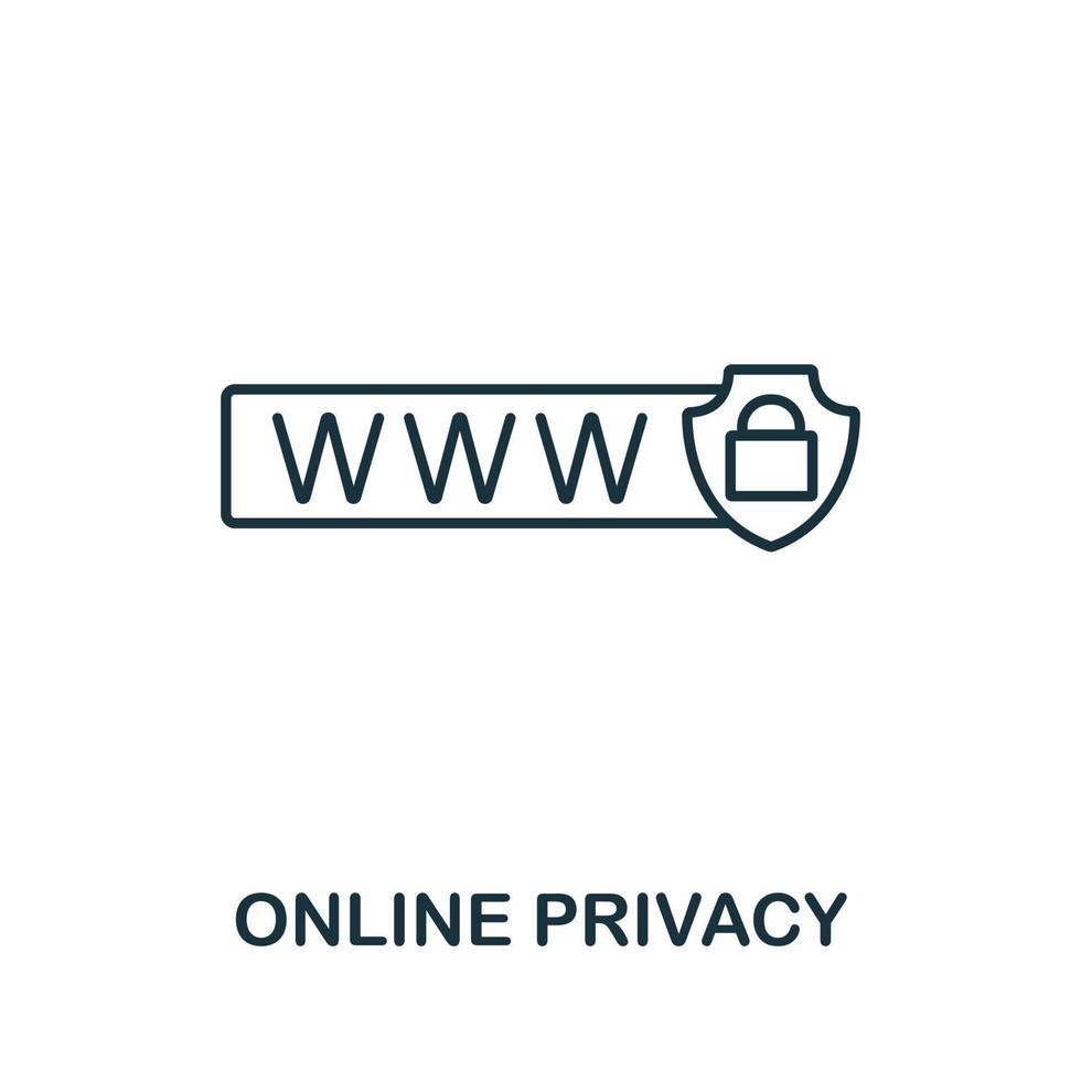 online privacy icoon van cyber veiligheid verzameling. gemakkelijk lijn online privacy icoon voor Sjablonen, web ontwerp en infographics vector