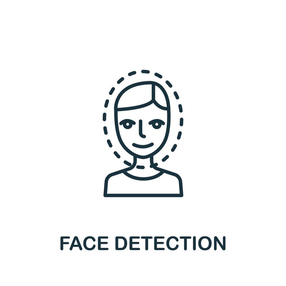 gezicht detectie icoon van authenticatie verzameling. gemakkelijk lijn element gezicht detectie symbool voor Sjablonen, web ontwerp en infographics vector