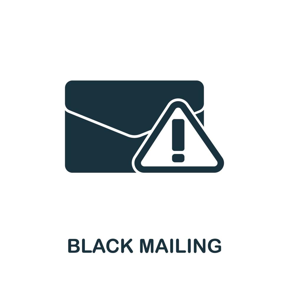 zwart mailing icoon van verboden internet verzameling. gemakkelijk lijn zwart mailing icoon voor Sjablonen, web ontwerp en infographics vector