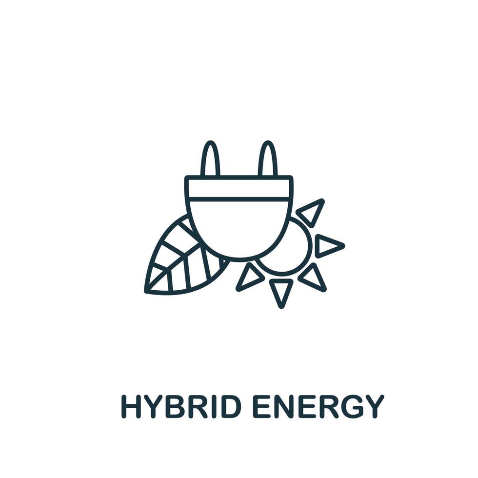 hybride energie icoon van schoon energie verzameling. gemakkelijk lijn element hybride energie symbool voor Sjablonen, web ontwerp en infographics vector