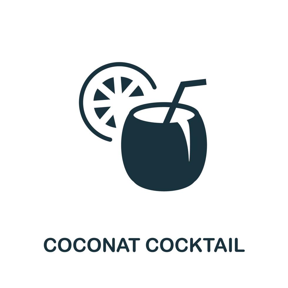 kokosnoot cocktail icoon. gemakkelijk element van drankjes verzameling. creatief kokosnoot cocktail icoon voor web ontwerp, Sjablonen, infographics en meer vector