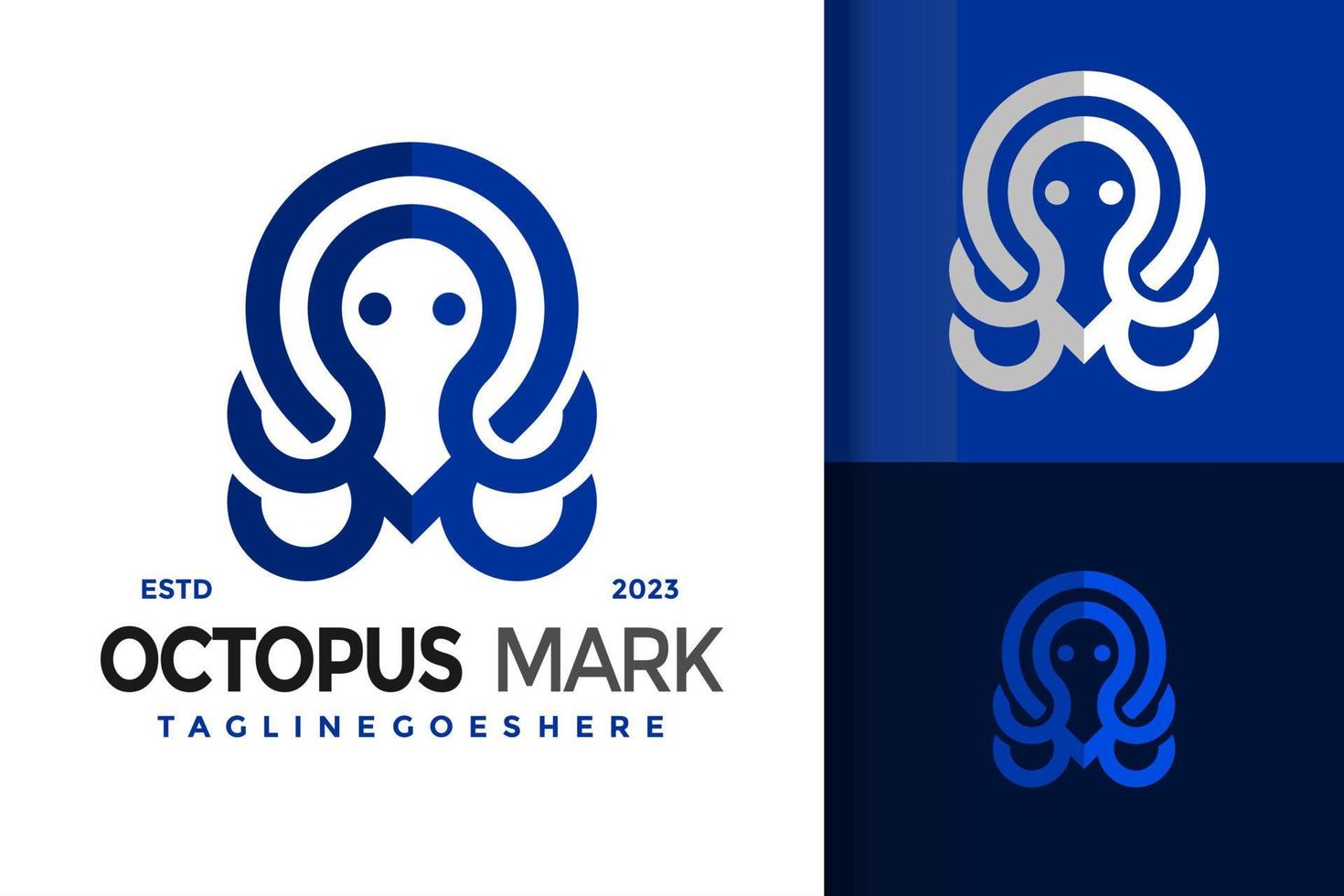 abstract Octopus pin Mark logo logos ontwerp element voorraad vector illustratie sjabloon