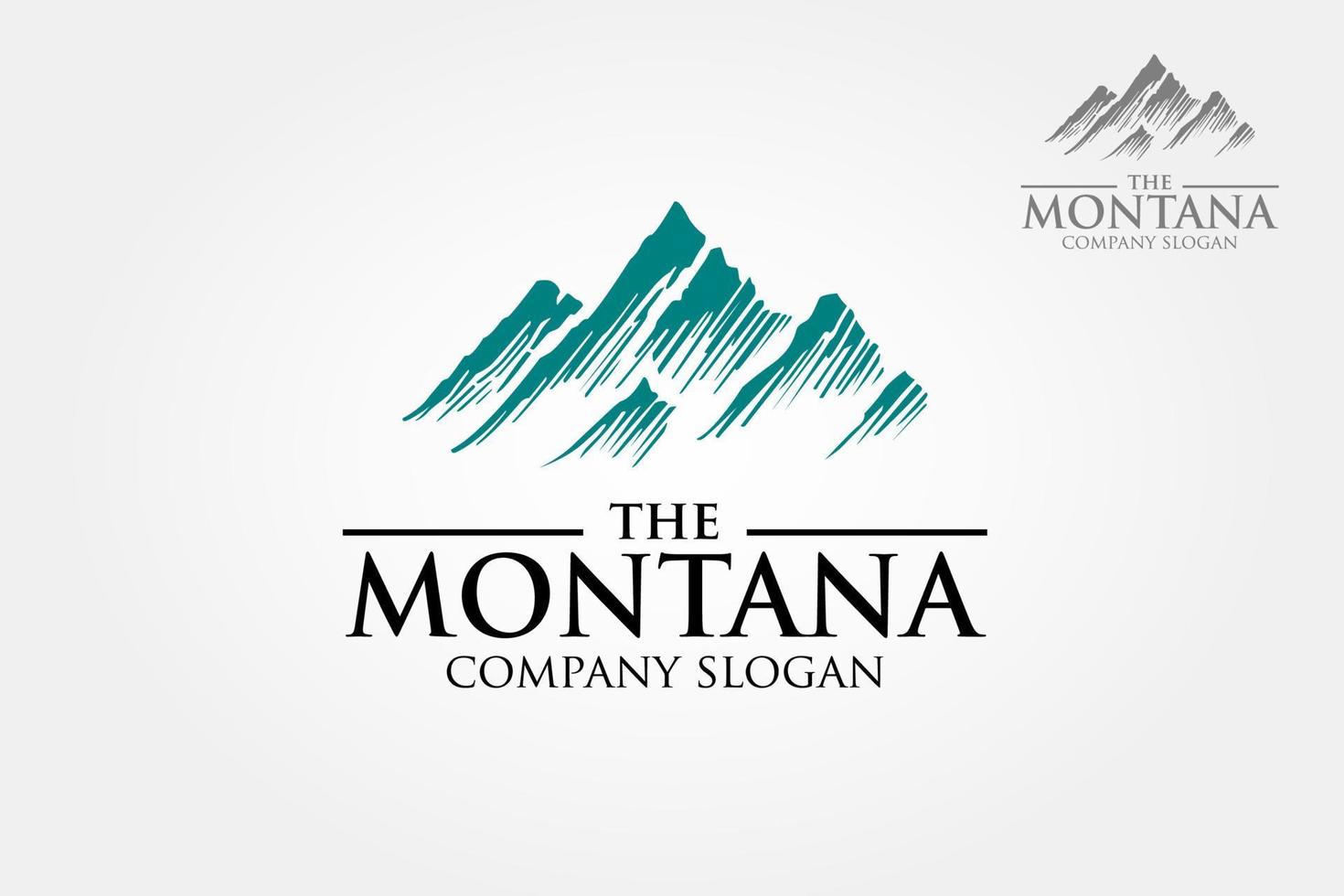 de Montana vector logo sjabloon. blauw bergen logo illustratie.