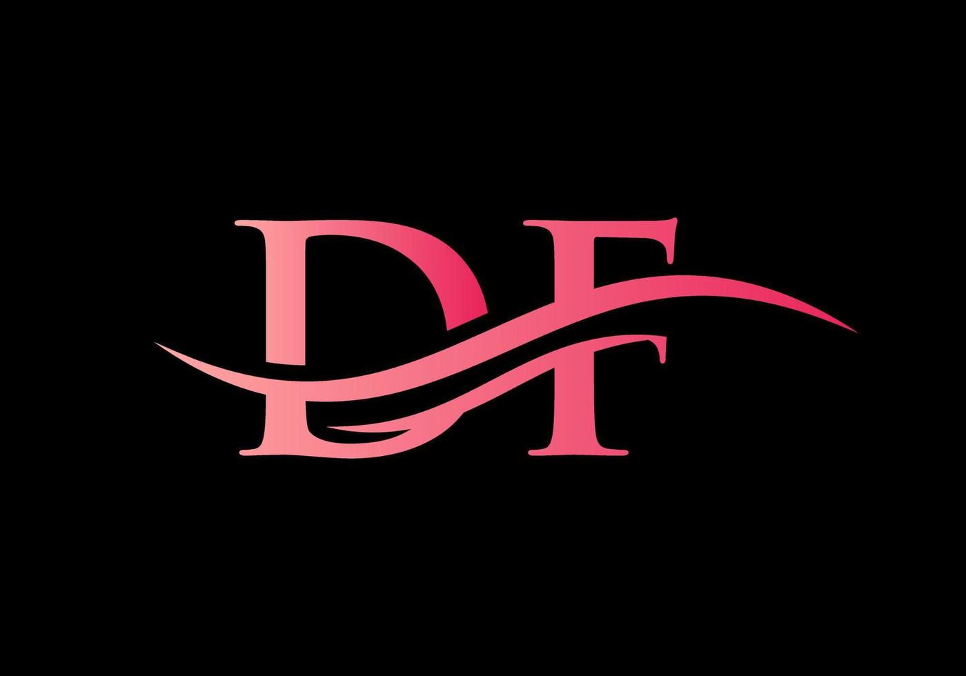 brief df logo ontwerp vector