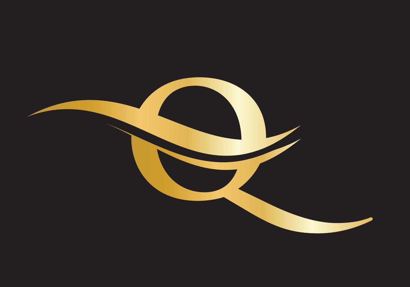brief q logo ontwerp. water Golf q logotype vector