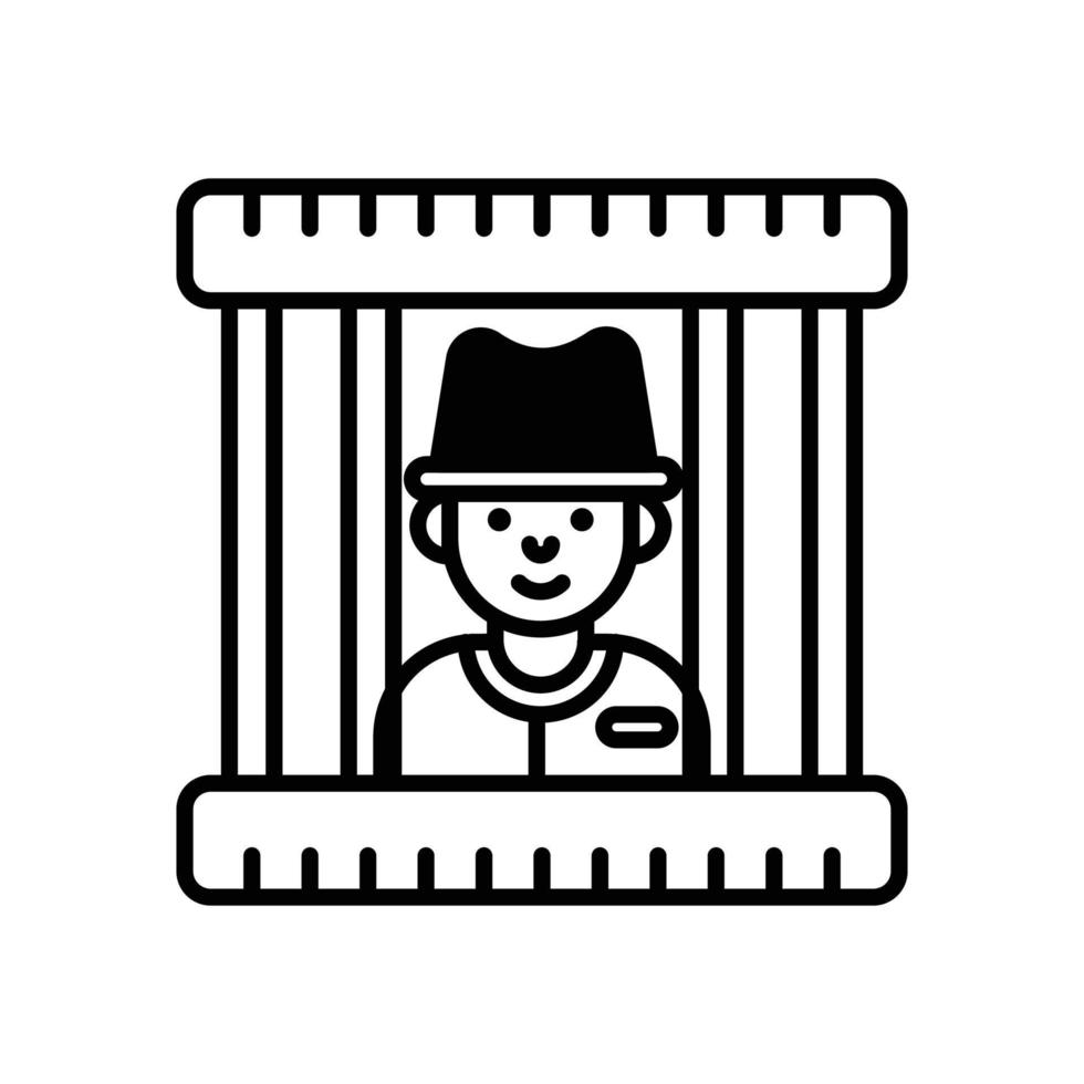 gevangenis vector glyph icoon stijl illustratie. eps 10 het dossier