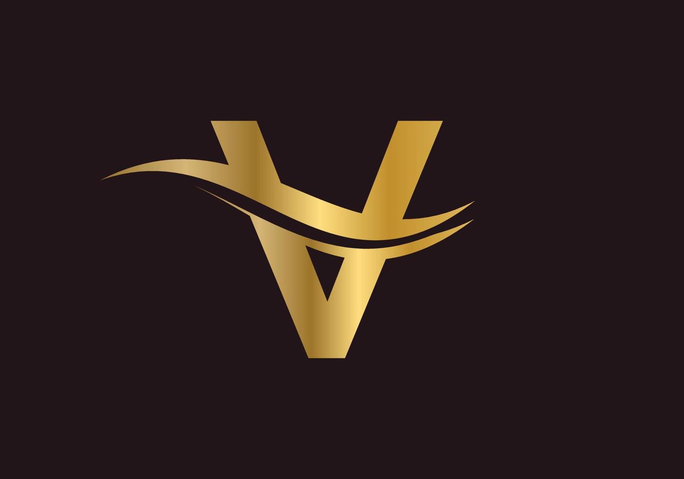 brief v logo luxe concept vector