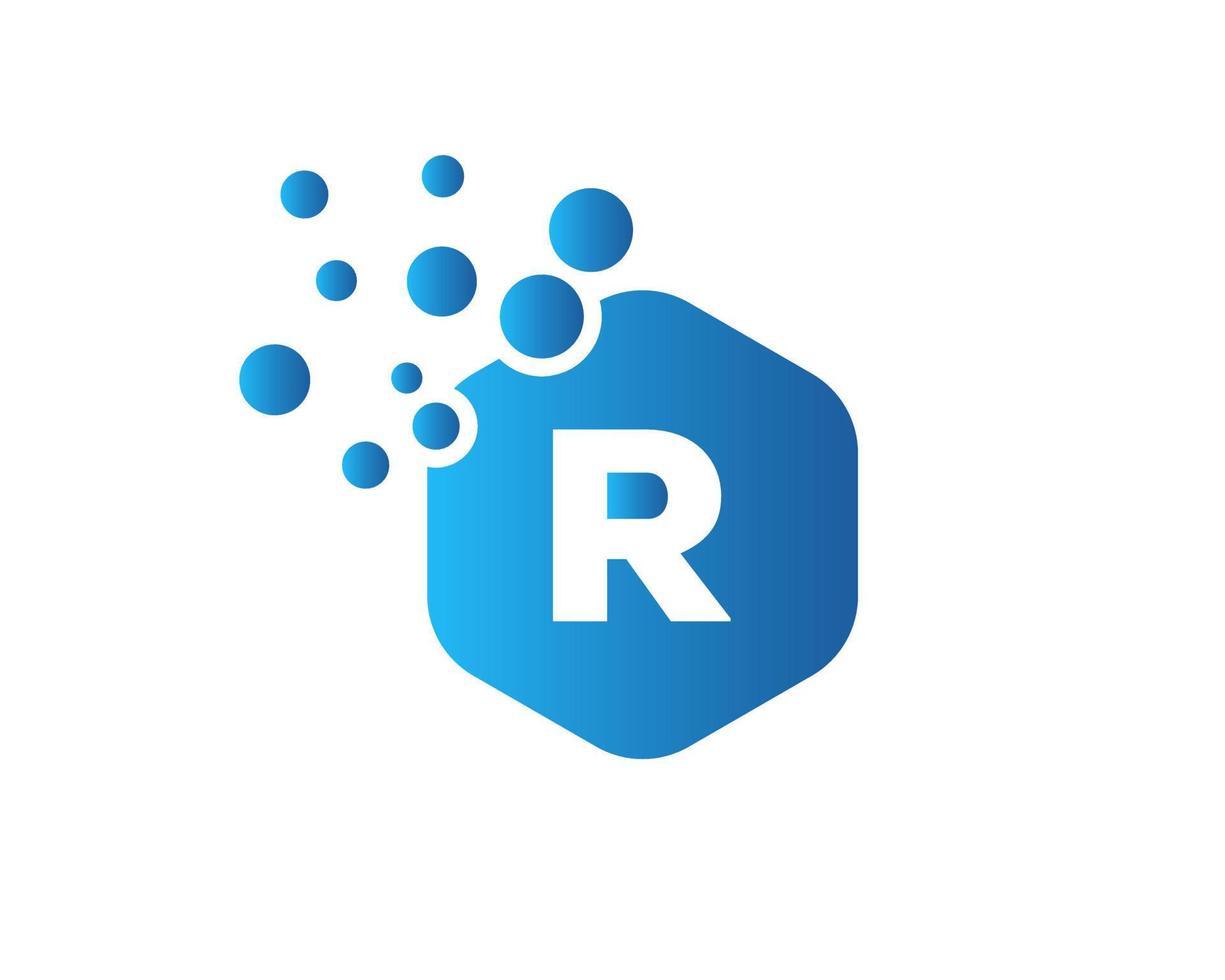 brief r logo voor technologie symbool vector