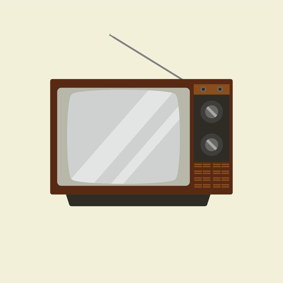 wijnoogst klassiek televisie vlak ontwerp vector illustratie. retro TV ontwerp. oudjes elektronisch