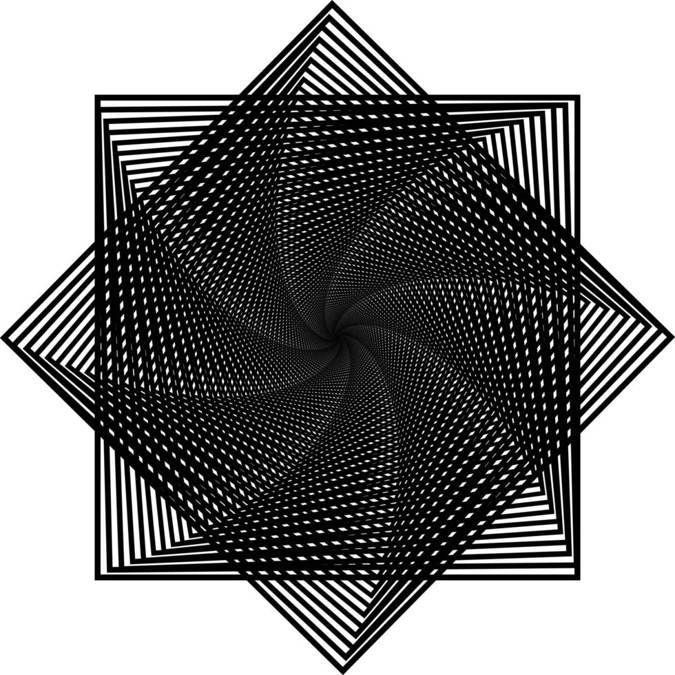 ster vormig zwart en wit meetkundig geconcentreerd lijn kader illustratie materiaal vector illustratie voorraad illustratie