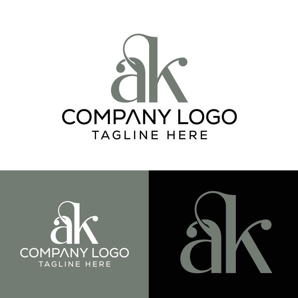 eerste brief ak logo ontwerp monogram creatief modern teken symbool icoon vector