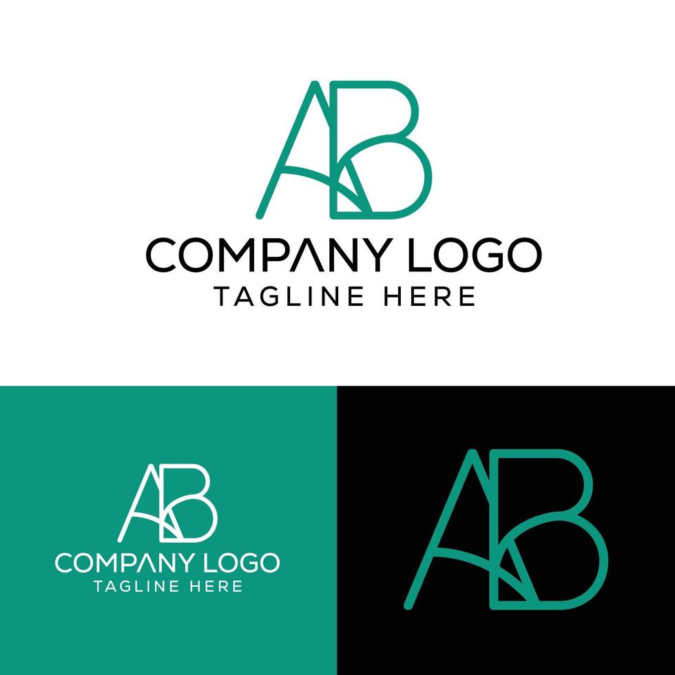 eerste brief ab logo ontwerp monogram creatief modern teken symbool icoon vector