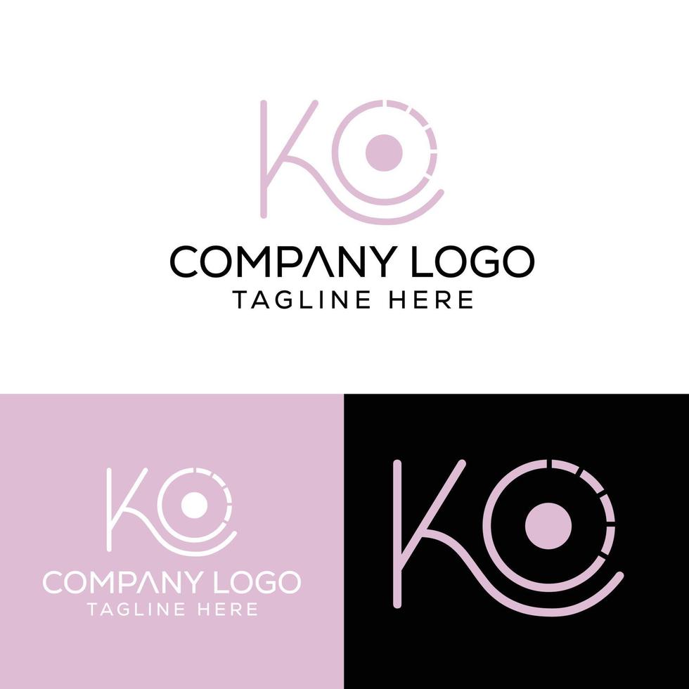eerste brief ko logo ontwerp monogram creatief modern teken symbool icoon vector