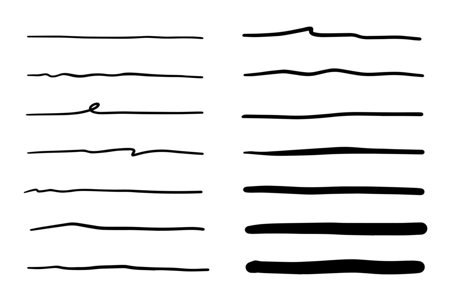 vector set hand getrokken onderstrepen.