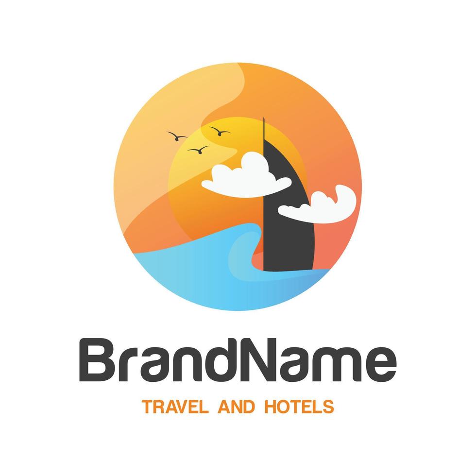 reizen en hotel logo ontwerp sjabloon vector