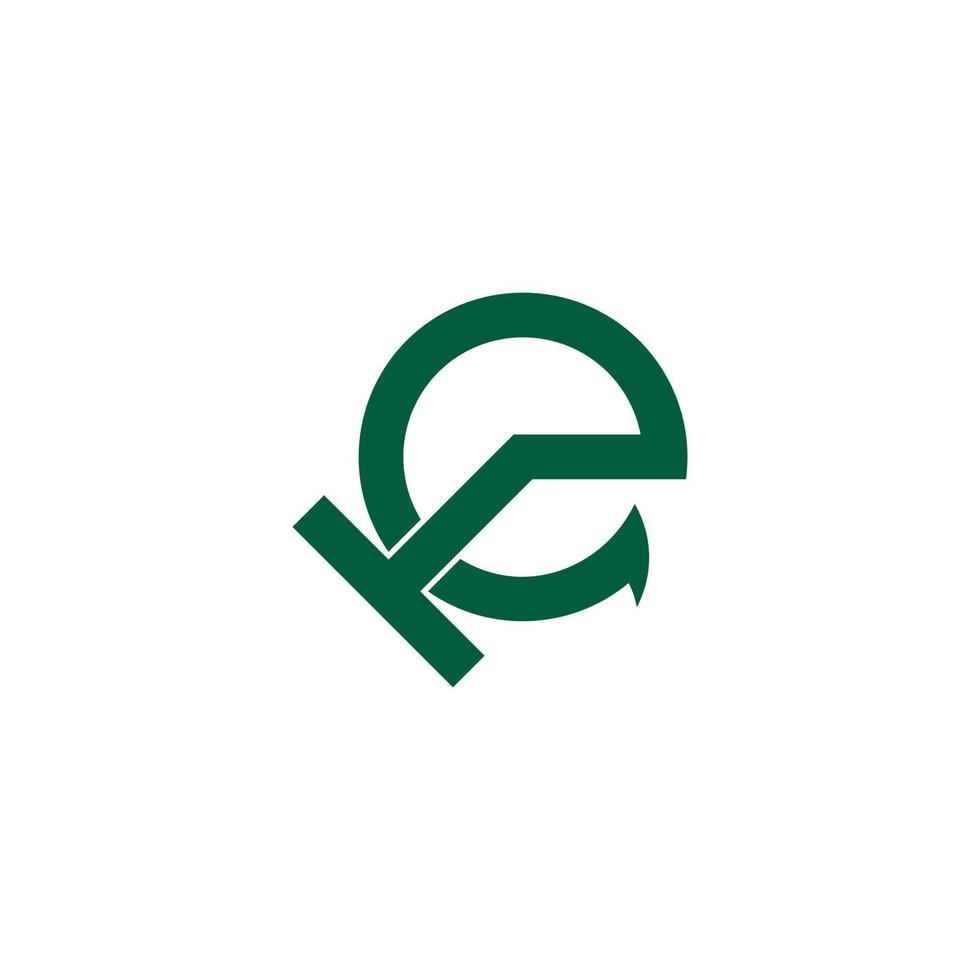 brief te cirkel beweging pijl meetkundig symbool logo vector