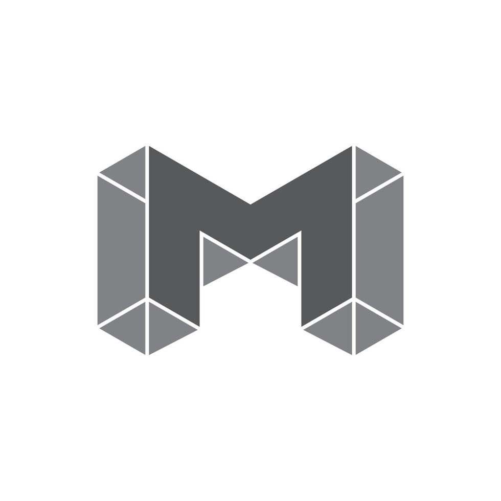 brief m mozaïek- 3d ontwerp logo vector