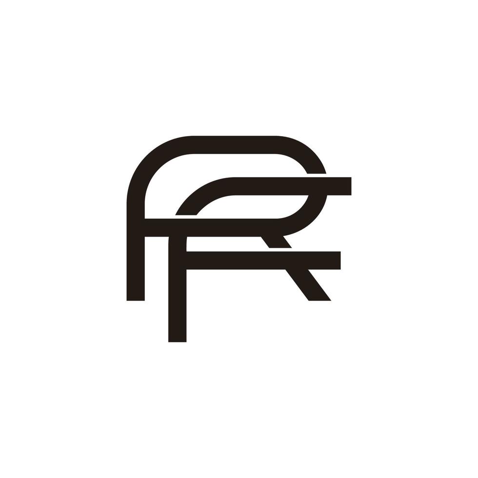 brief rf gekoppeld vlak overlappende ontwerp symbool logo vector