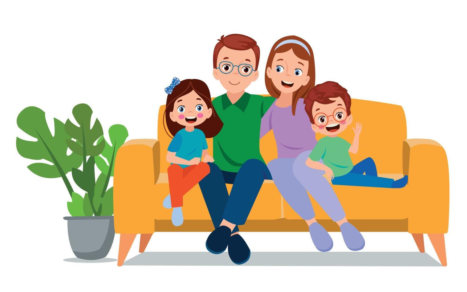 groot familie samen vector illustratie