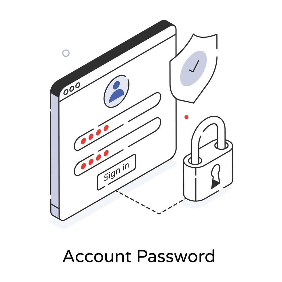 modieus account wachtwoord vector