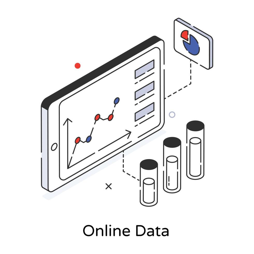 trendy online gegevens vector