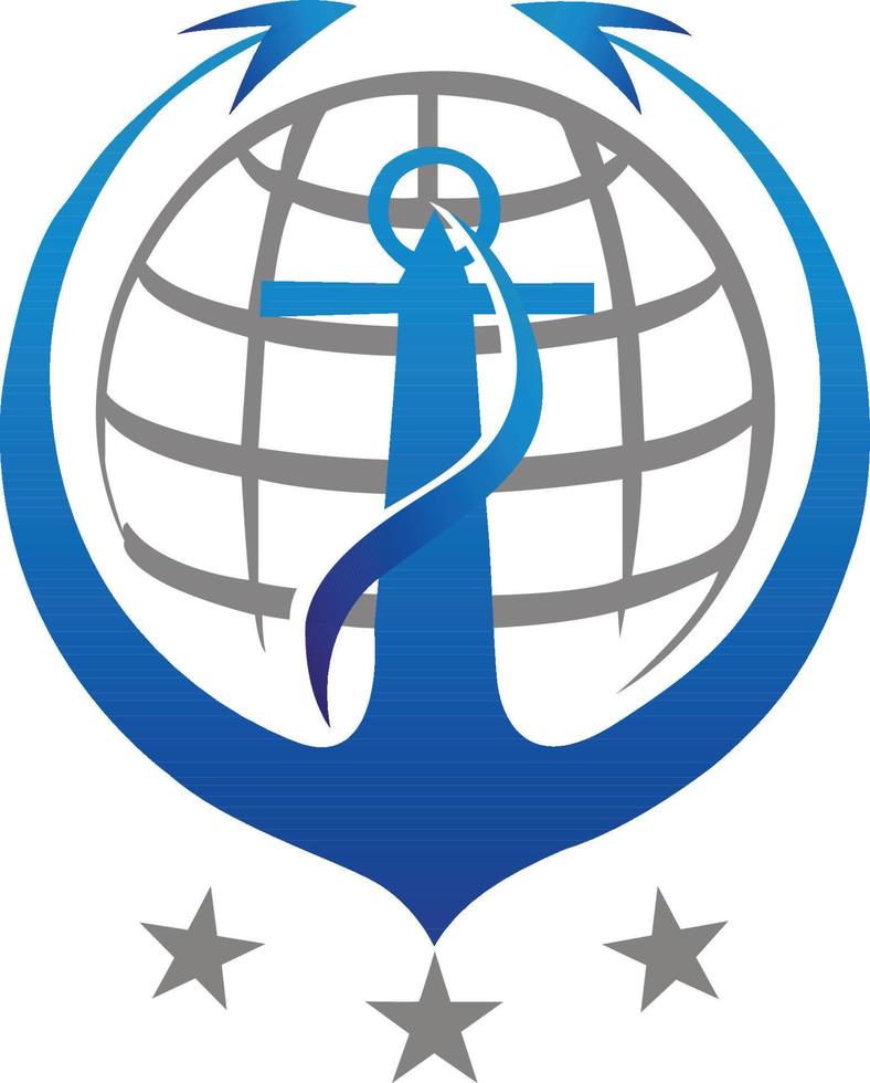 anker wereldbol logo vector