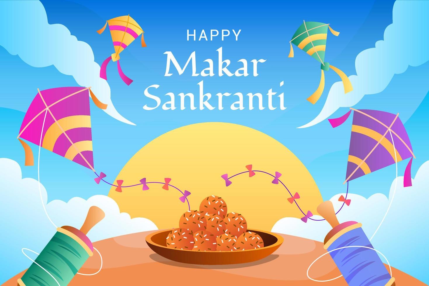 makar sankranti achtergrond vector