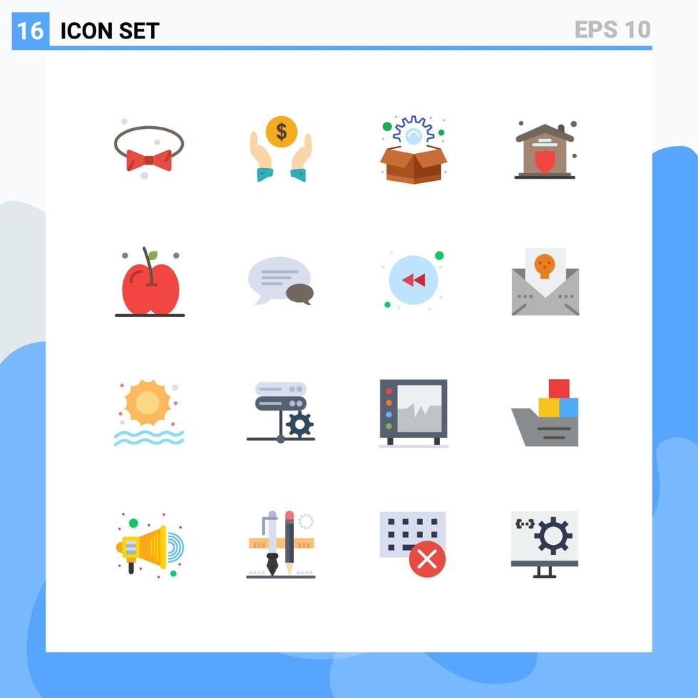 bewerkbare vector lijn pak van 16 gemakkelijk vlak kleuren van dankzegging appel afzet huis bescherming bewerkbare pak van creatief vector ontwerp elementen