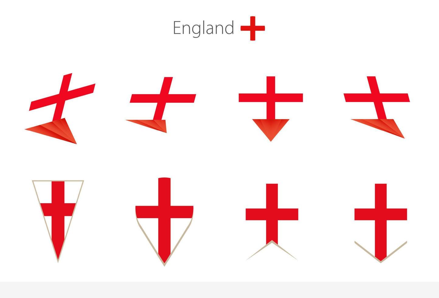 Engeland nationaal vlag verzameling, acht versies van Engeland vector vlaggen.