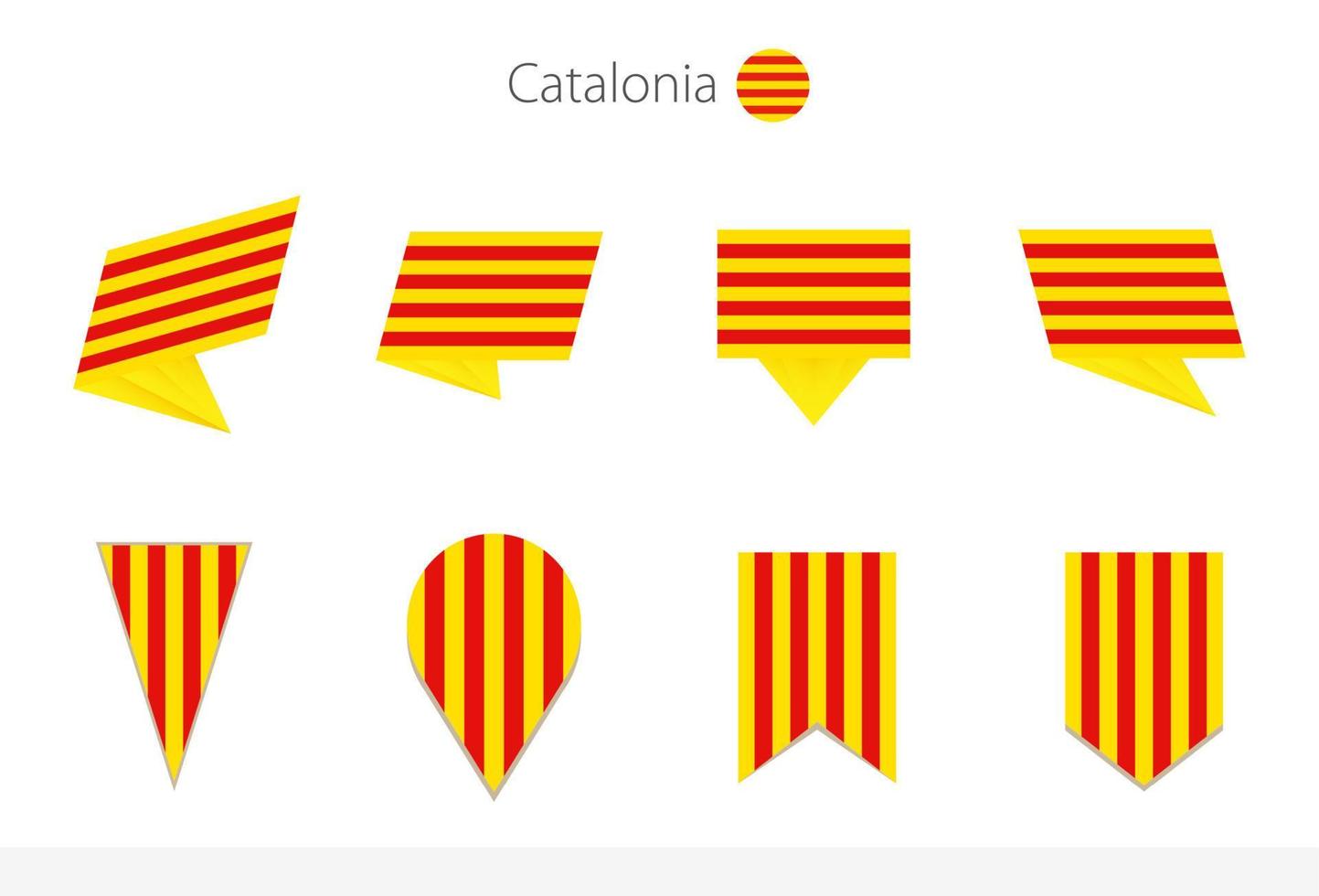 Catalonië nationaal vlag verzameling, acht versies van Catalonië vector vlaggen.