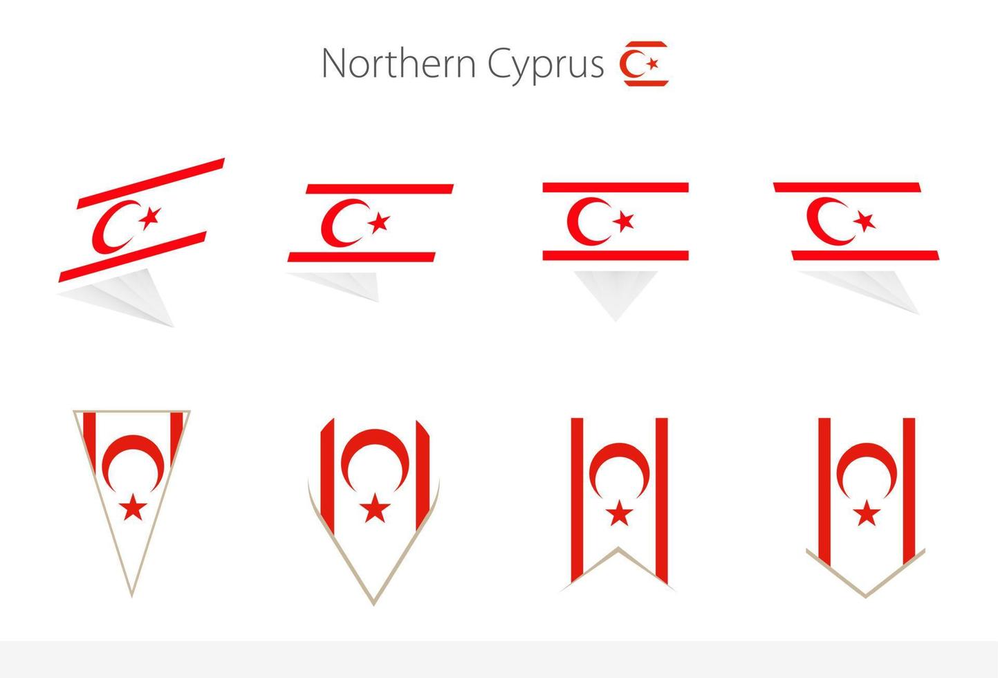 noordelijk Cyprus nationaal vlag verzameling, acht versies van noordelijk Cyprus vector vlaggen.