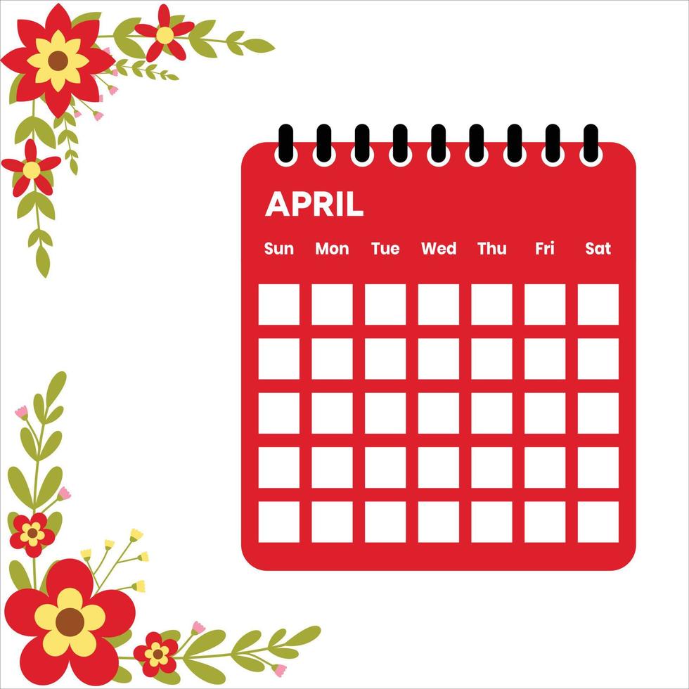 april maand kalender vector