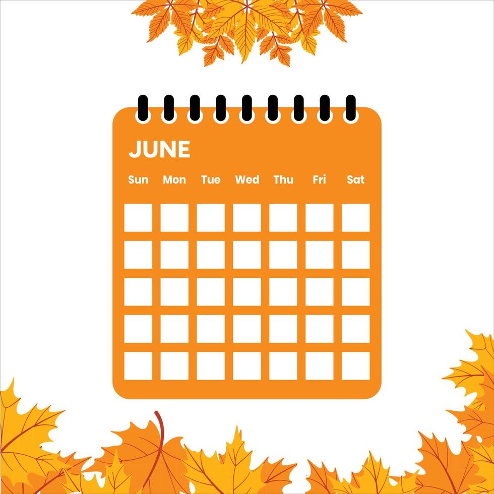 juni maand kalender vector