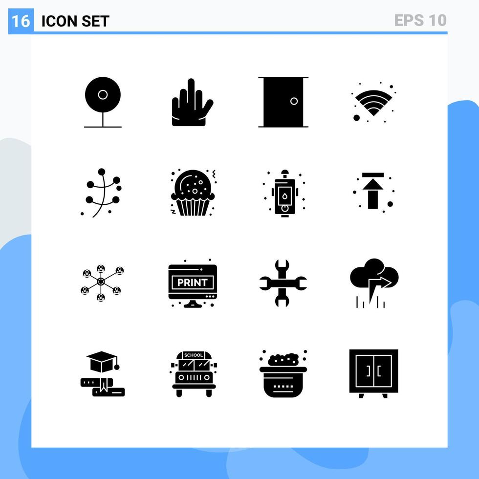 voorraad vector icoon pak van 16 lijn tekens en symbolen voor blad draadloze gebouwen Wifi huis deur bewerkbare vector ontwerp elementen
