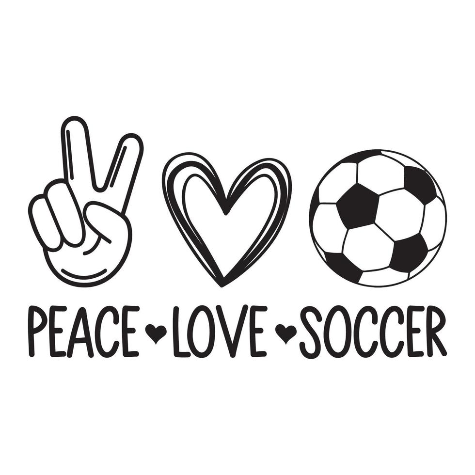 vrede liefde en voetbal vector sublimatie voor t-shirt sticker mok hoofdkussen