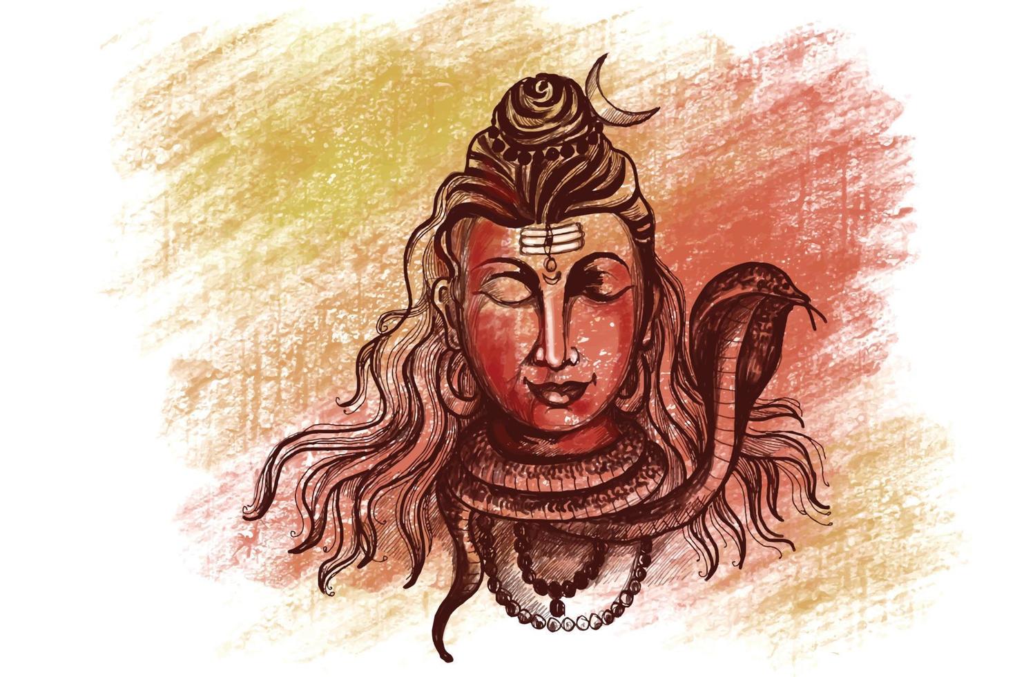 heer shiva indische god van hindoe voor maha shivratri-kaartachtergrond vector