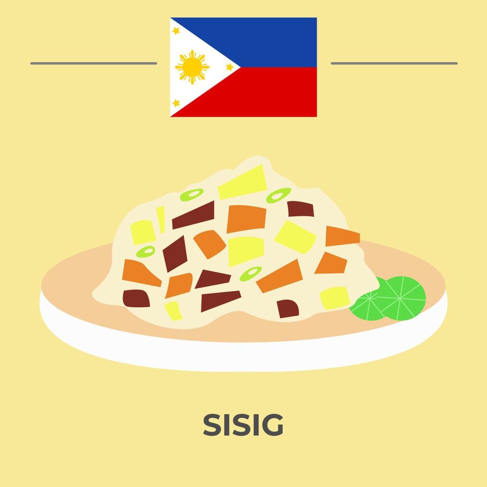 sisig Filippijnen voedsel ontwerp vector