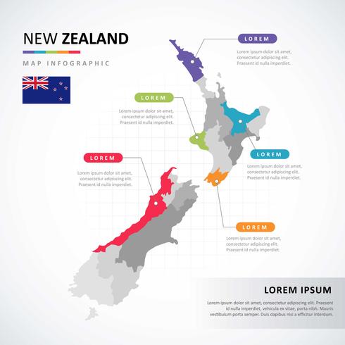 Nieuw-Zeeland kaart infographic vector