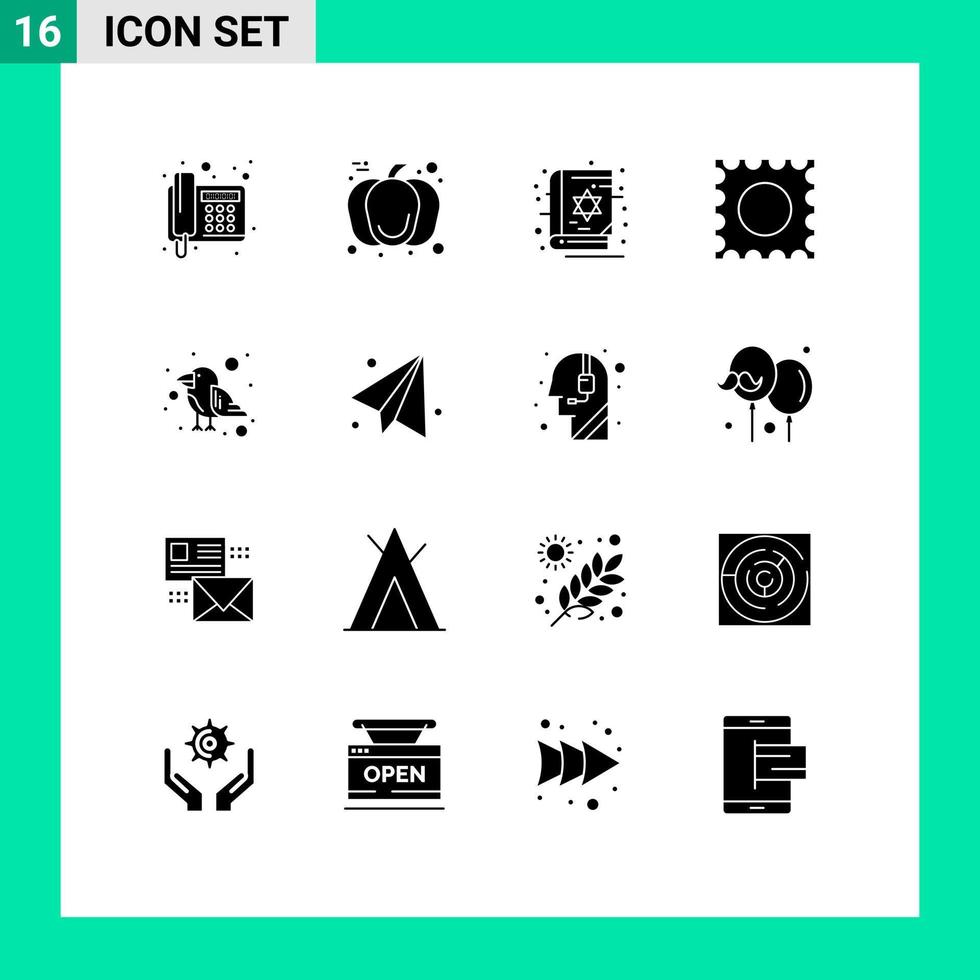 voorraad vector icoon pak van 16 lijn tekens en symbolen voor wild papegaai boek carnaval drug bewerkbare vector ontwerp elementen