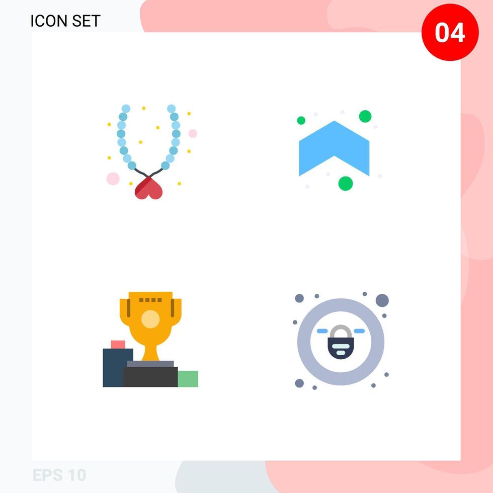 mobiel koppel vlak icoon reeks van 4 pictogrammen van liefde ceremonie Cadeau omhoog kop bewerkbare vector ontwerp elementen