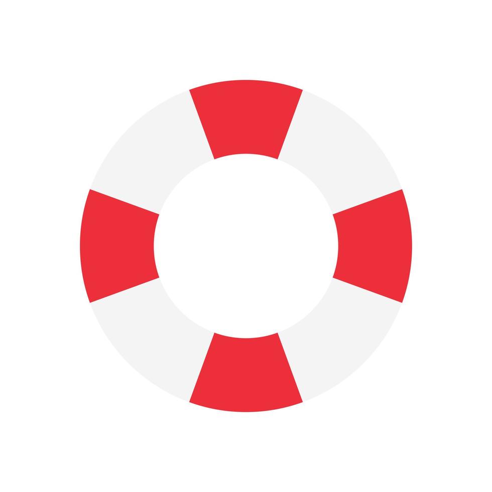 rood en wit zwemmen ring, zwemmen ring, leven boei icoon in vlak stijl ontwerp geïsoleerd Aan wit achtergrond. vector