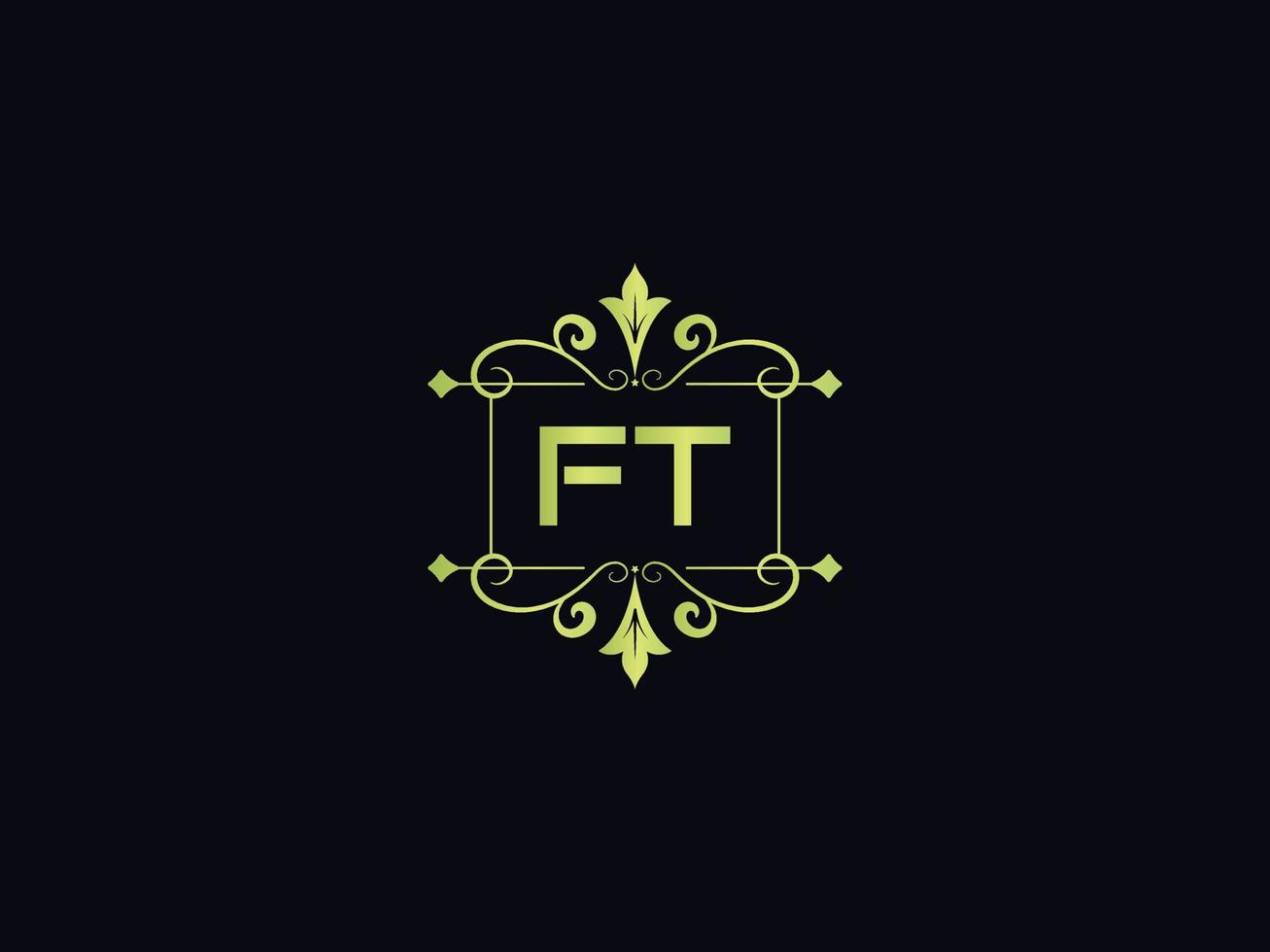 modern ft logo brief, kleurrijk ft luxe logo sjabloon vector