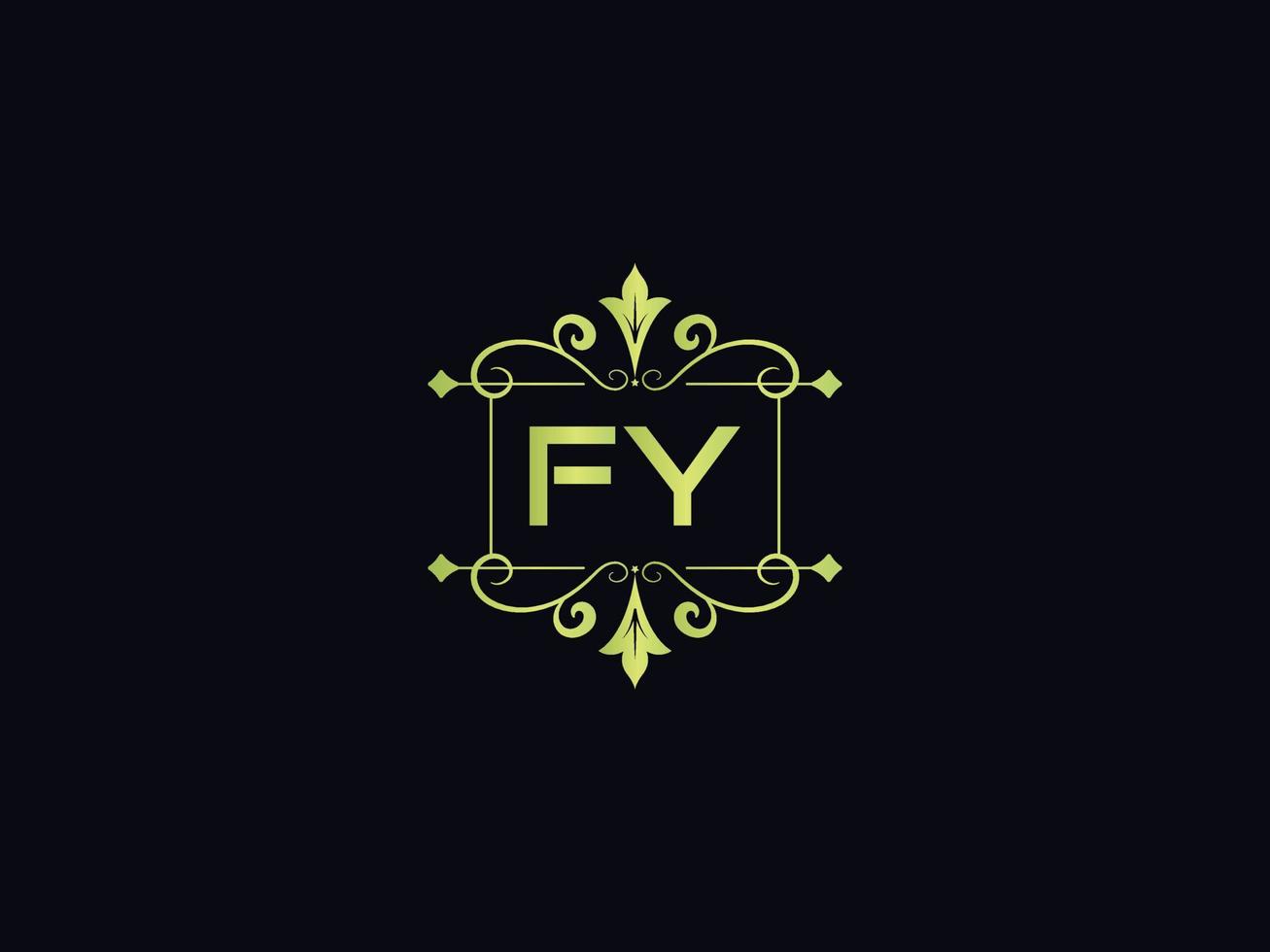 modern fy logo brief, kleurrijk fy luxe logo sjabloon vector