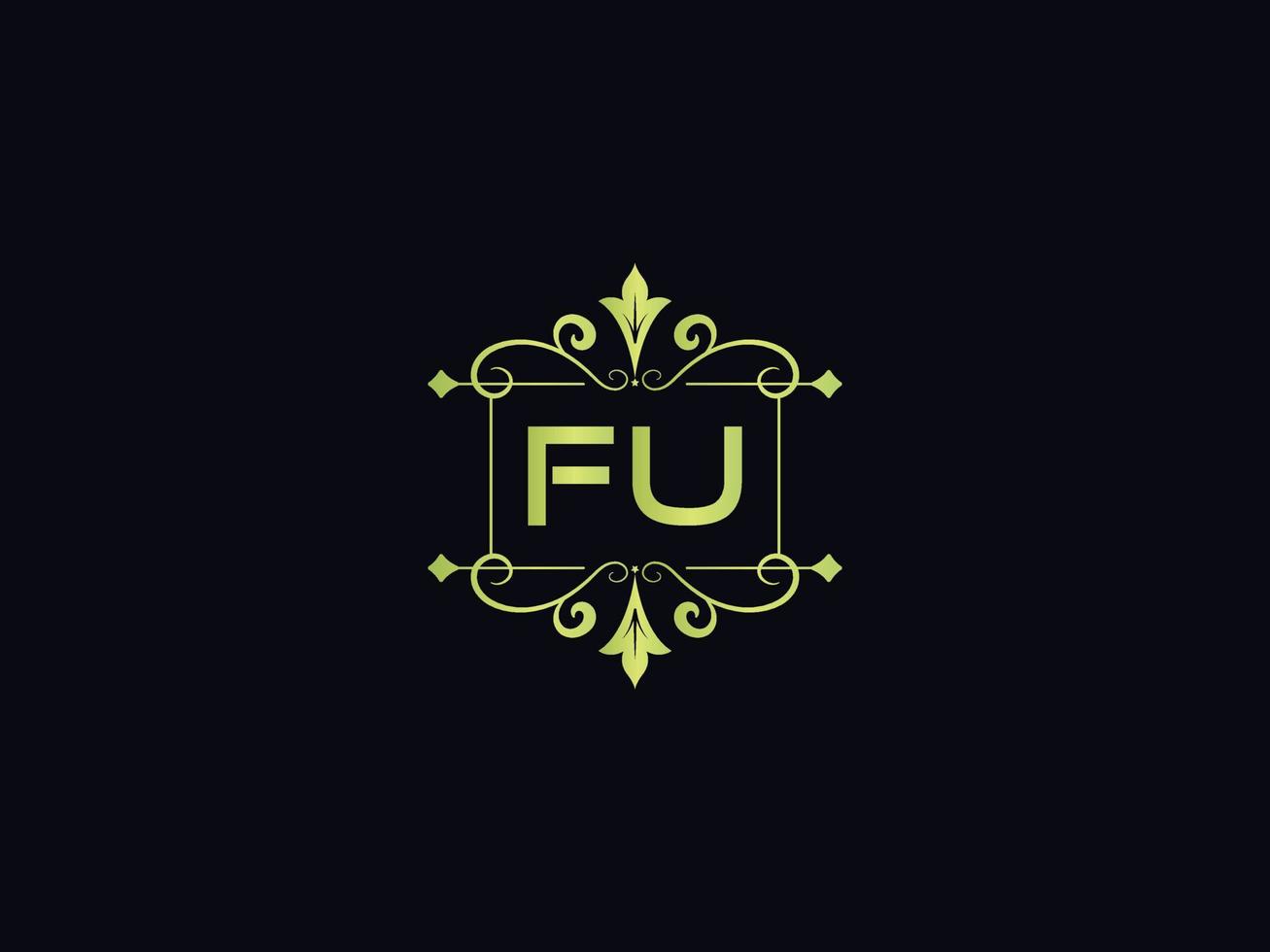 modern fu logo brief, kleurrijk fu luxe logo sjabloon vector