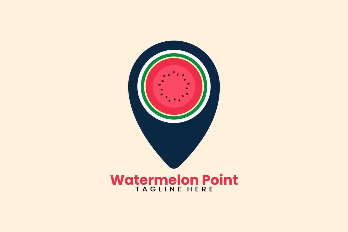 vlak modern watermeloen pin punt logo vector