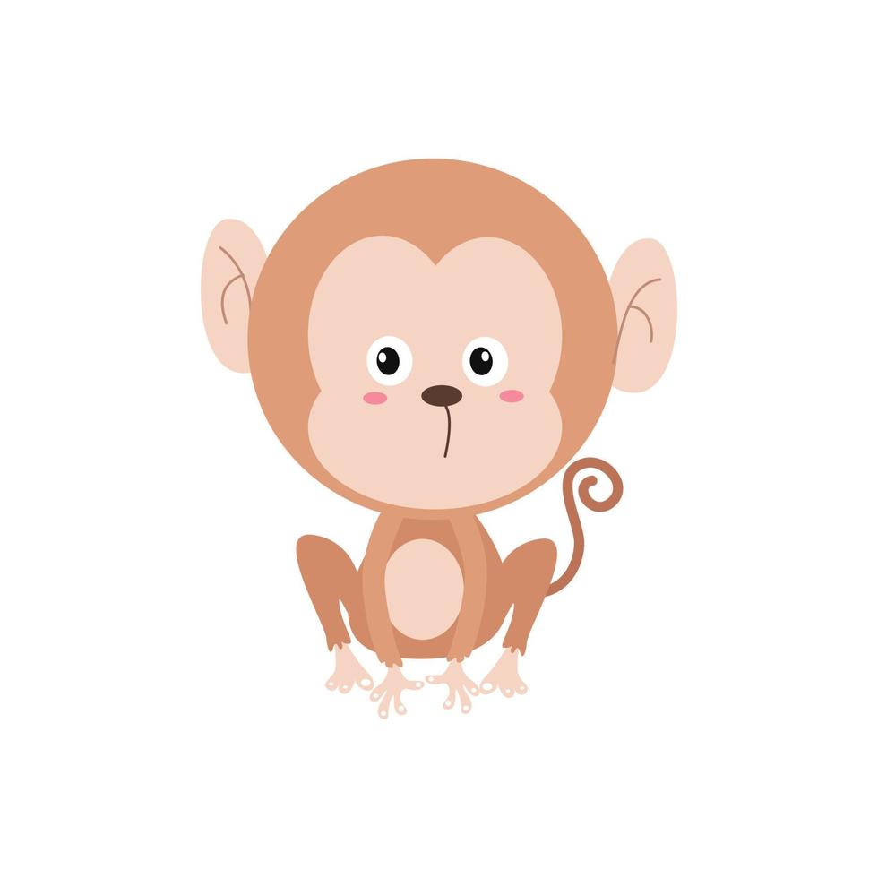illustraties van aanbiddelijk dieren, schattig bruin apen. Super goed voor tekenfilms, vectoren, backdrop tekening, vector