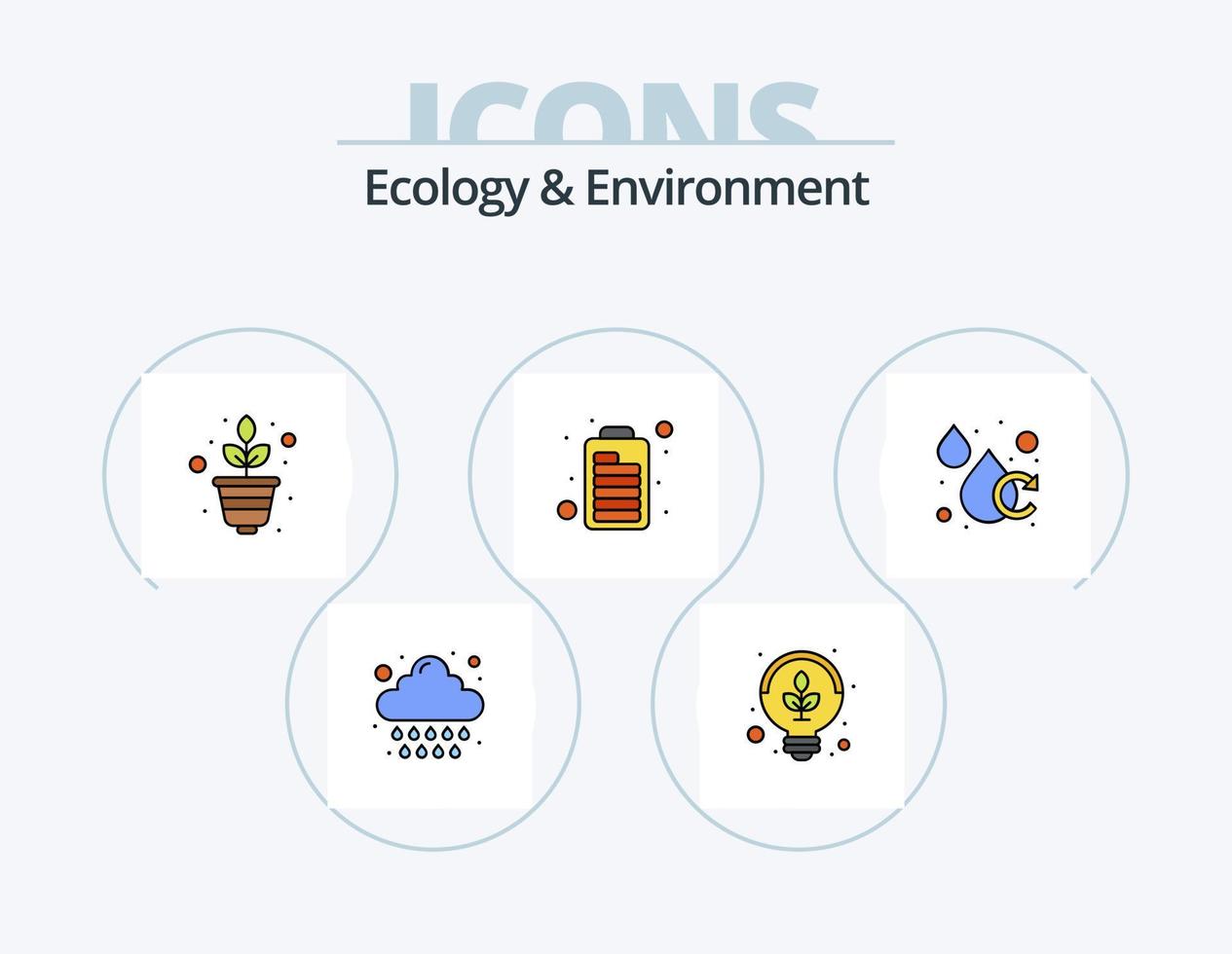 ecologie en milieu lijn gevulde icoon pak 5 icoon ontwerp. wetenschap. natuur. straling. natuur. milieu vector