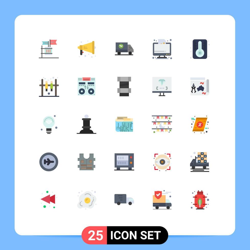 mobiel koppel vlak kleur reeks van 25 pictogrammen van diagram diagram waarschuwing bedrijf snelheid bewerkbare vector ontwerp elementen